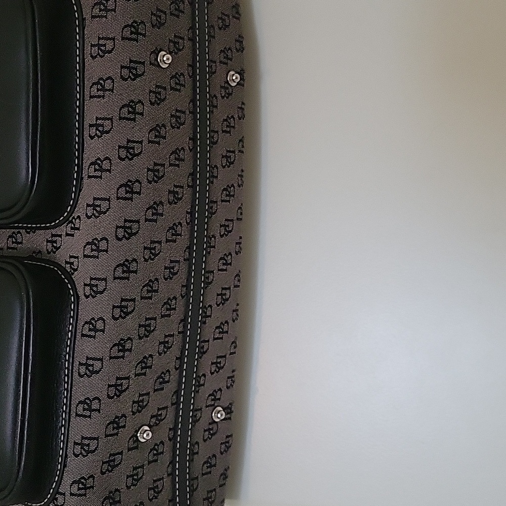 Dooney & Bourke Gray Canvas Black Leather Trim Satchel Shoulder Bag - Picture 9 of 16